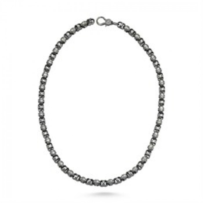 Bidirectional Knitted Silver Necklace